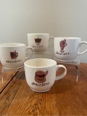 Set of 4 Vintage PAI Ceramic Chocolate Mugs